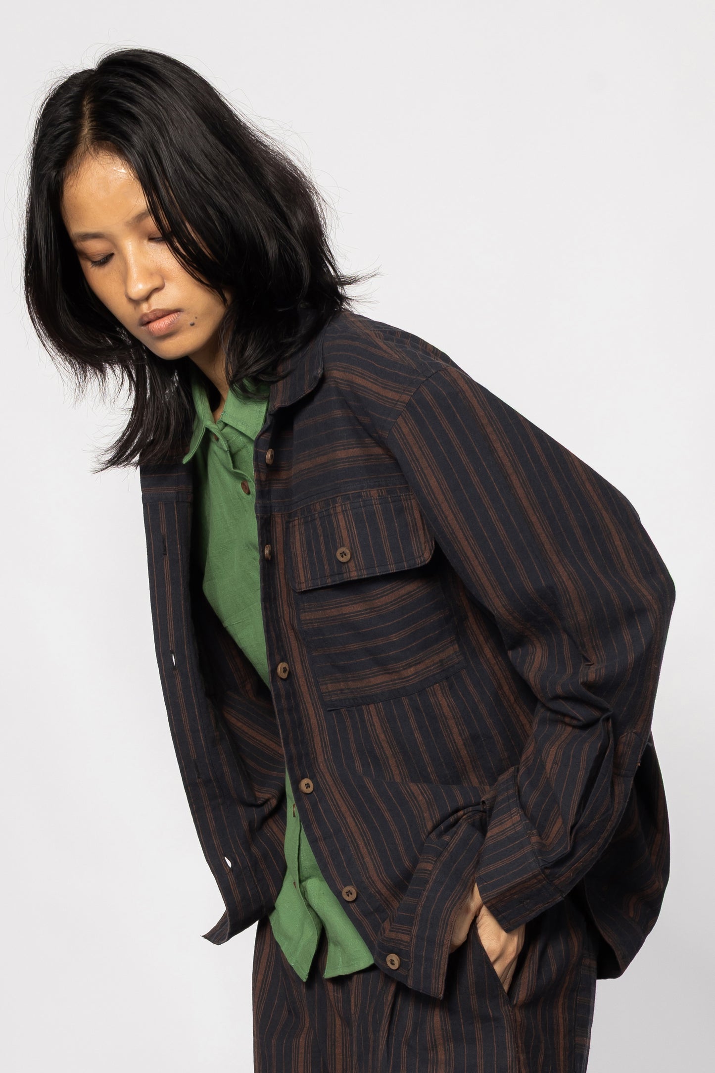 Brick Stripe Oversized Shirt