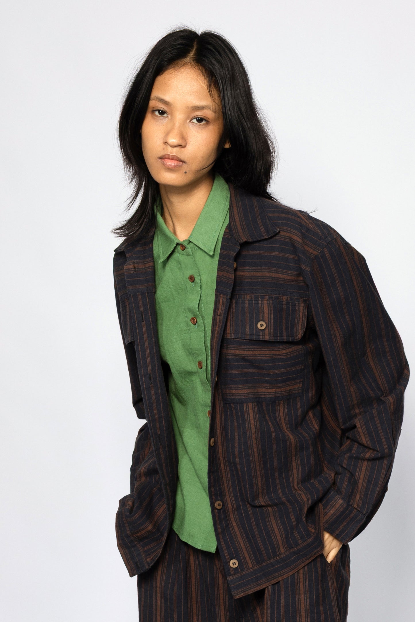 Brick Stripe Oversized Shirt