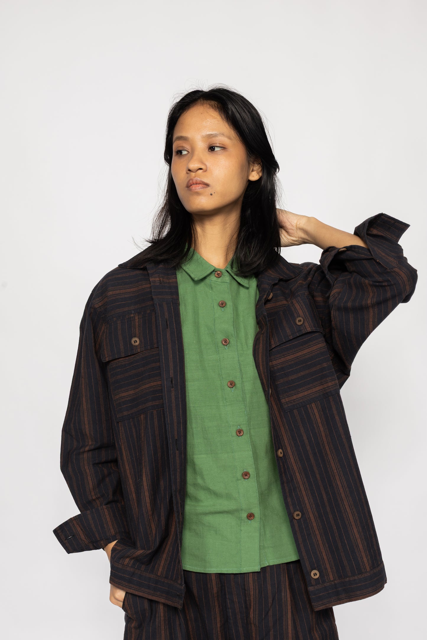 Brick Stripe Oversized Shirt
