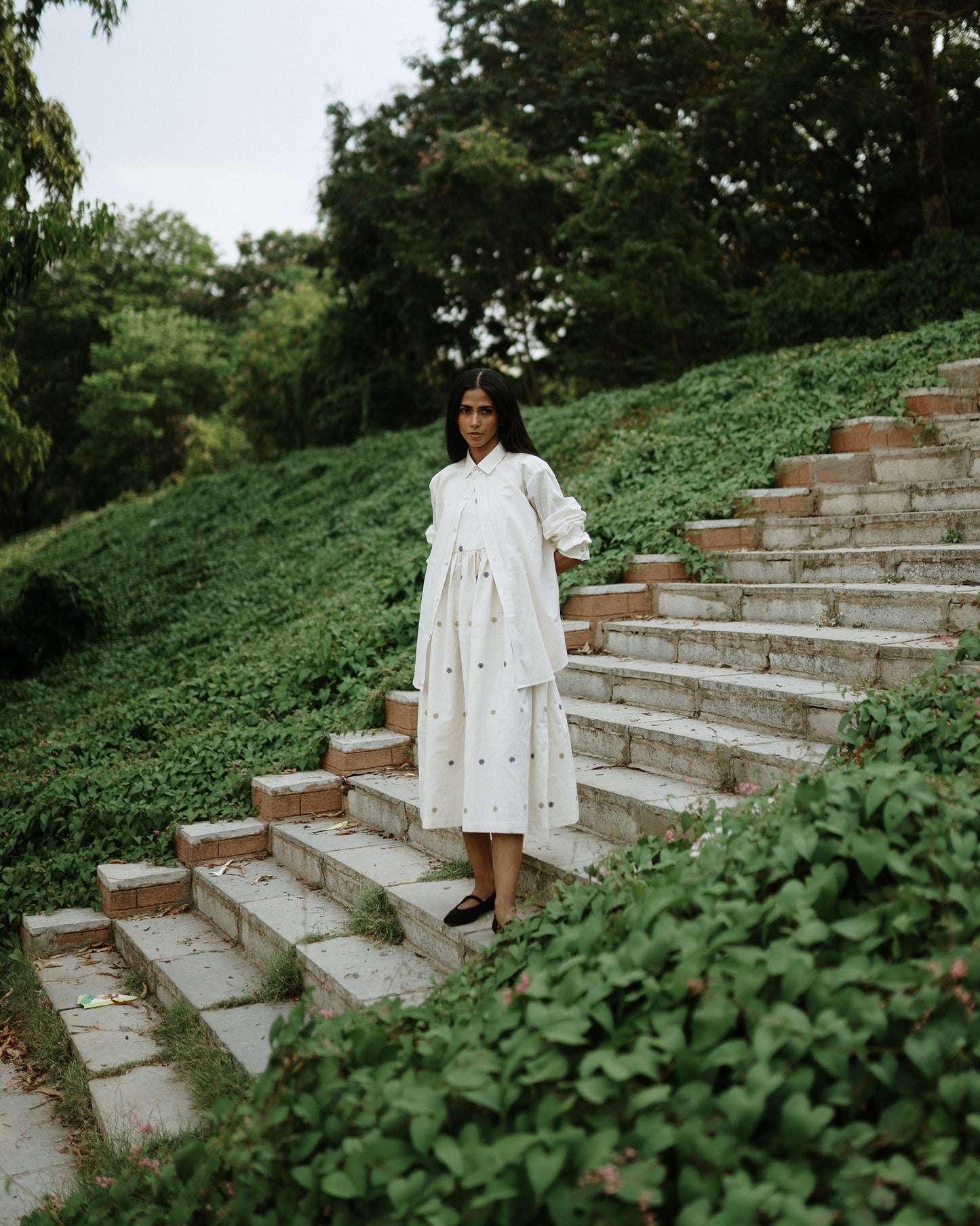 City Oversized Shirt in Handwoven Cotton