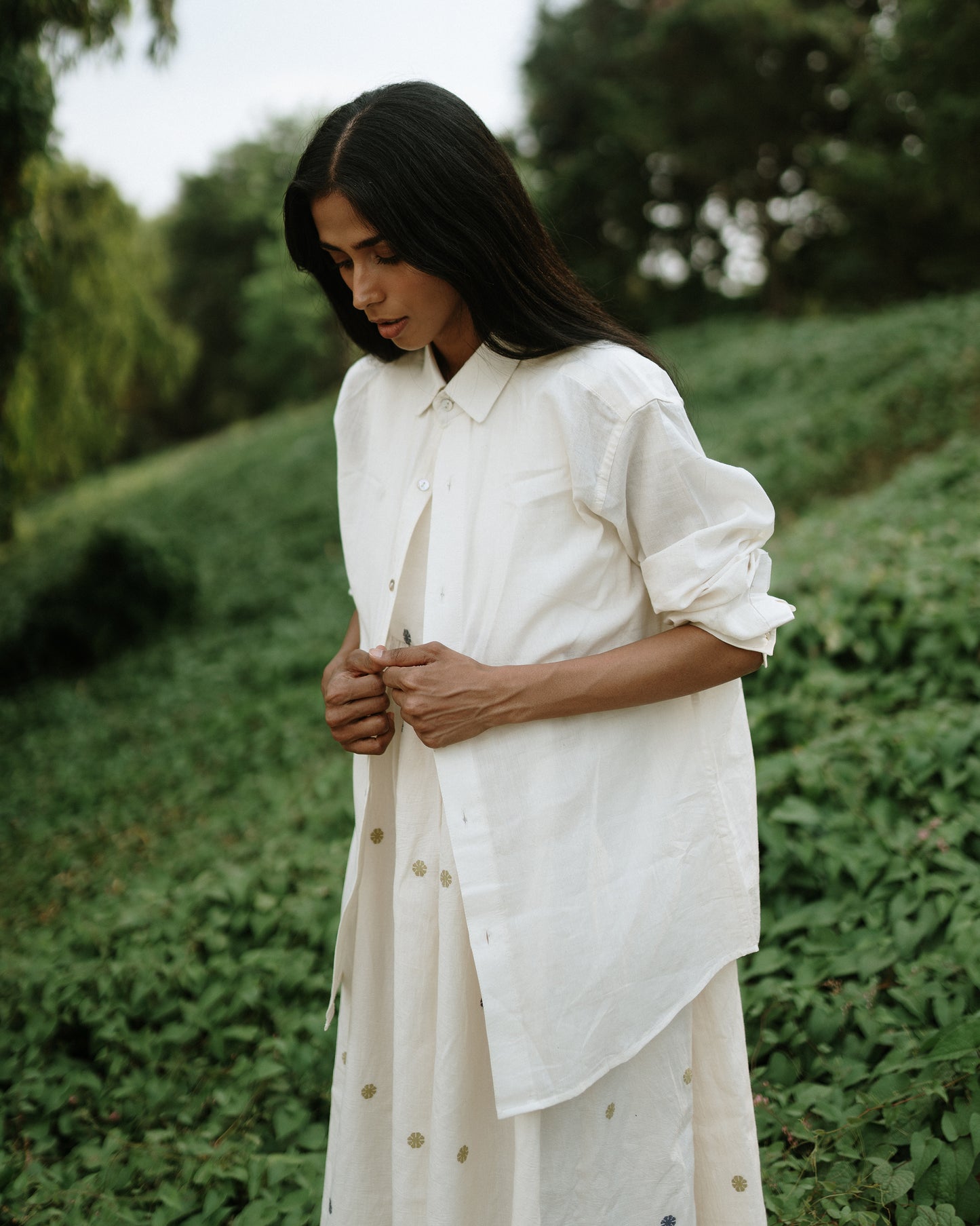 City Oversized Shirt in Handwoven Cotton