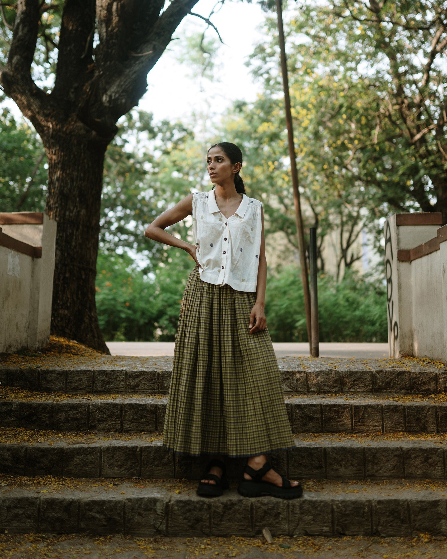 Arlo Skirt in Dusky Check